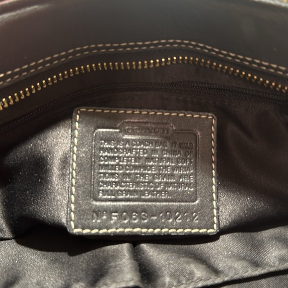 COACH Classic Hampton Satchel Bag - Black Pebbled Leather - F06S-10212 - Picture 8 of 9